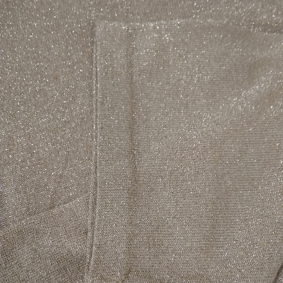 Lisa Originals Sweater Women's M Shrt Slv Pullover Gold Metallic Cotton Blnd EUC - Picture 3 of 8